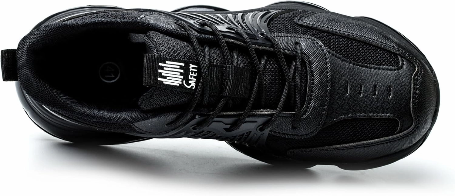 ORISTACO Steel Toe Work Safety Shoes, Breathable Lightweight Non-Slip Cushion