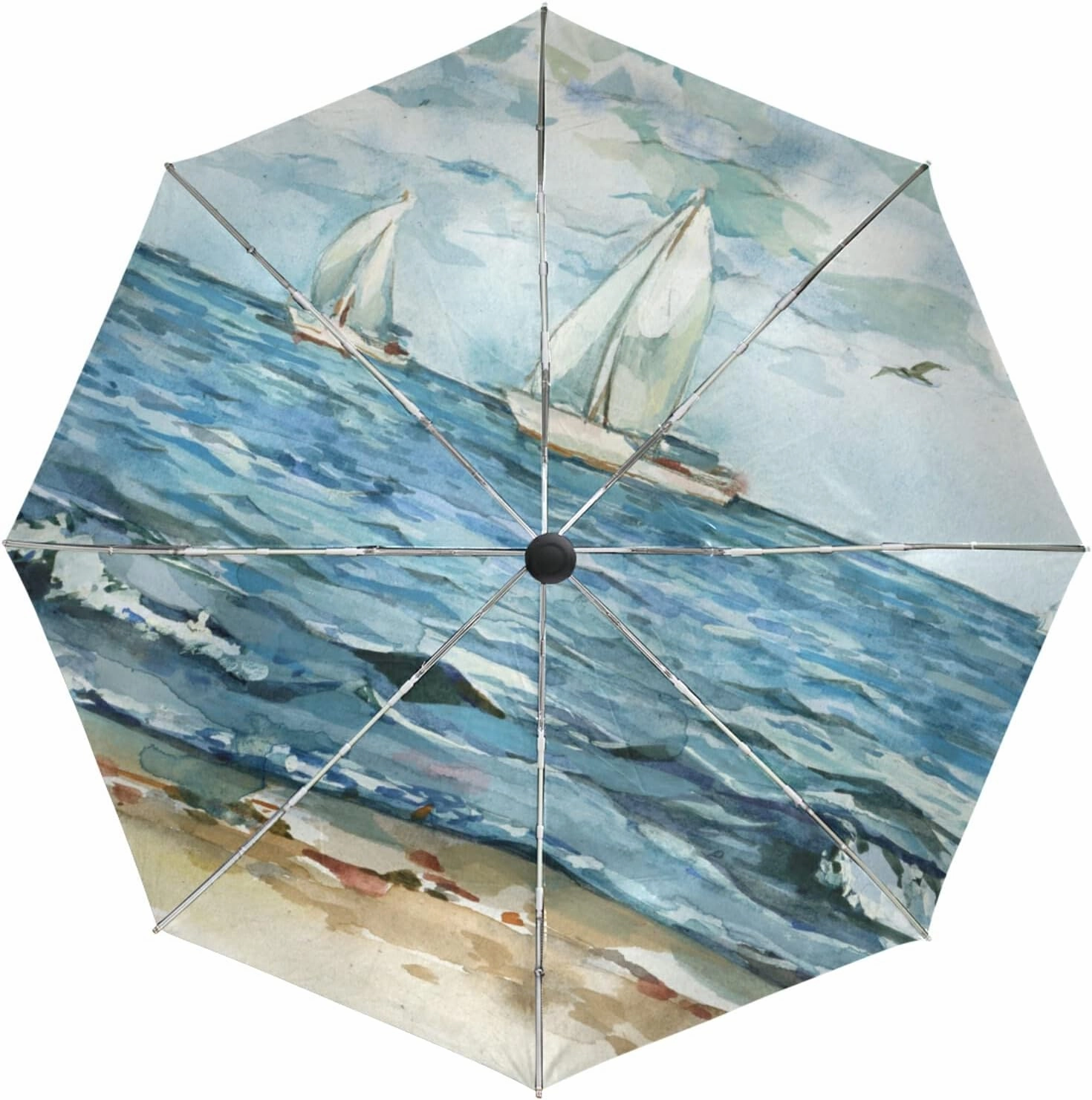 Oyihfvs Automatic Windproof Waterproof Umbrella, Folding Umbrella Reinforced Portable Automatic Compact Anti-UV Sun rain Auto Open/Close