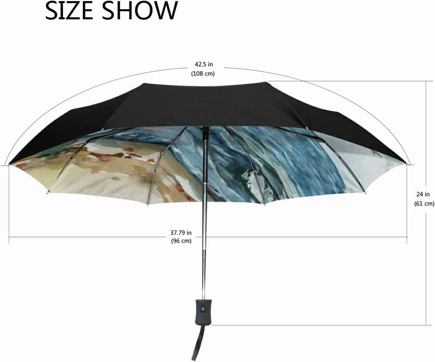 Oyihfvs Automatic Windproof Waterproof Umbrella, Folding Umbrella Reinforced Portable Automatic Compact Anti-UV Sun rain Auto Open/Close