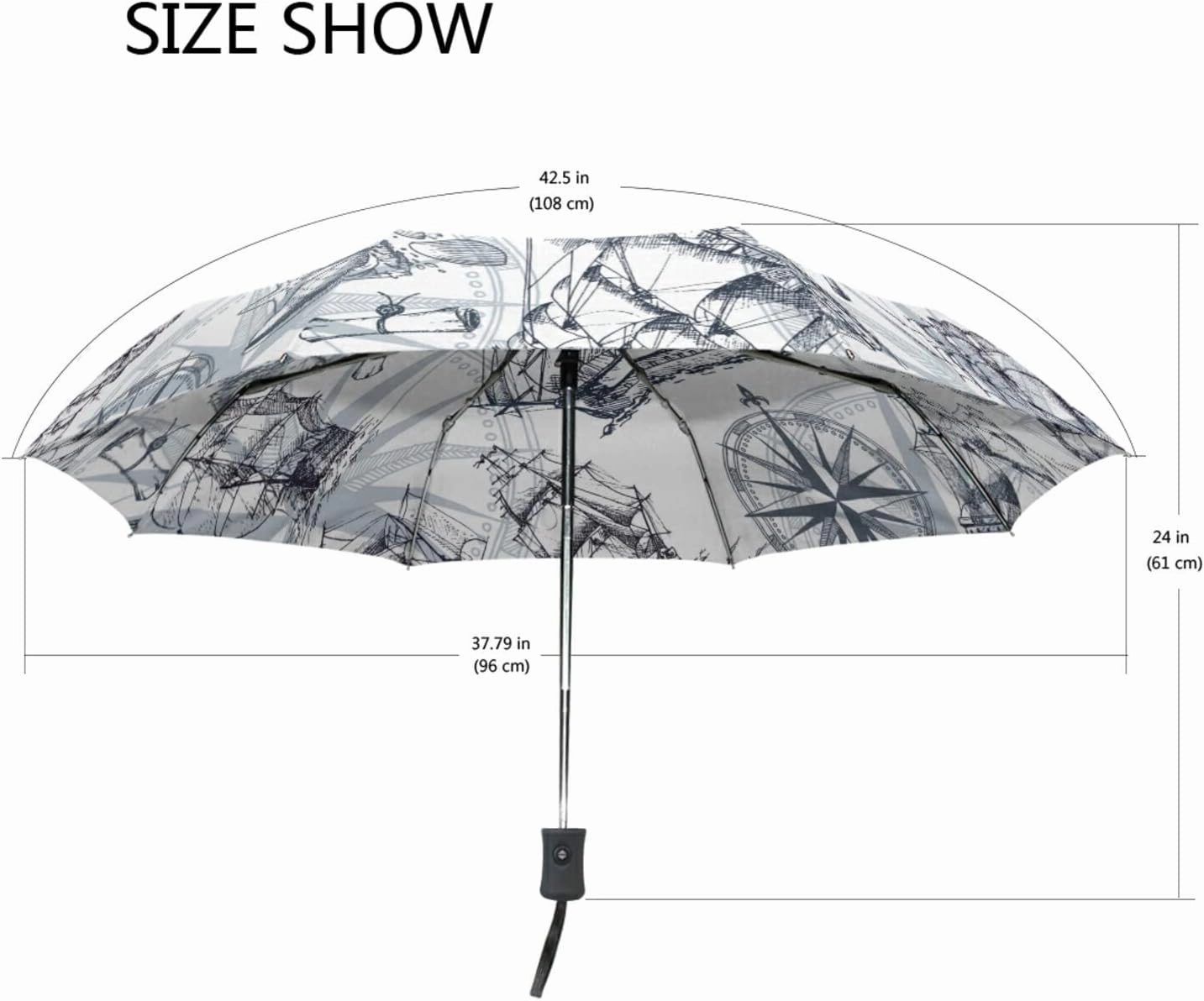 Oyihfvs Automatic Windproof Waterproof Umbrella, Folding Umbrella Reinforced Portable Automatic Compact Anti-UV Sun rain Auto Open/Close