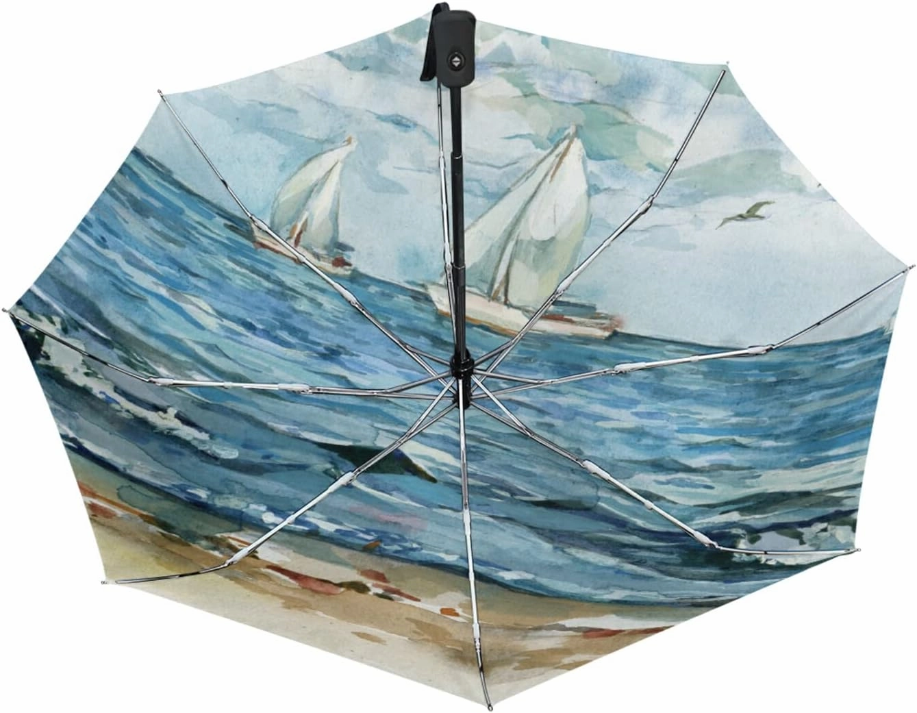 Oyihfvs Automatic Windproof Waterproof Umbrella, Folding Umbrella Reinforced Portable Automatic Compact Anti-UV Sun rain Auto Open/Close