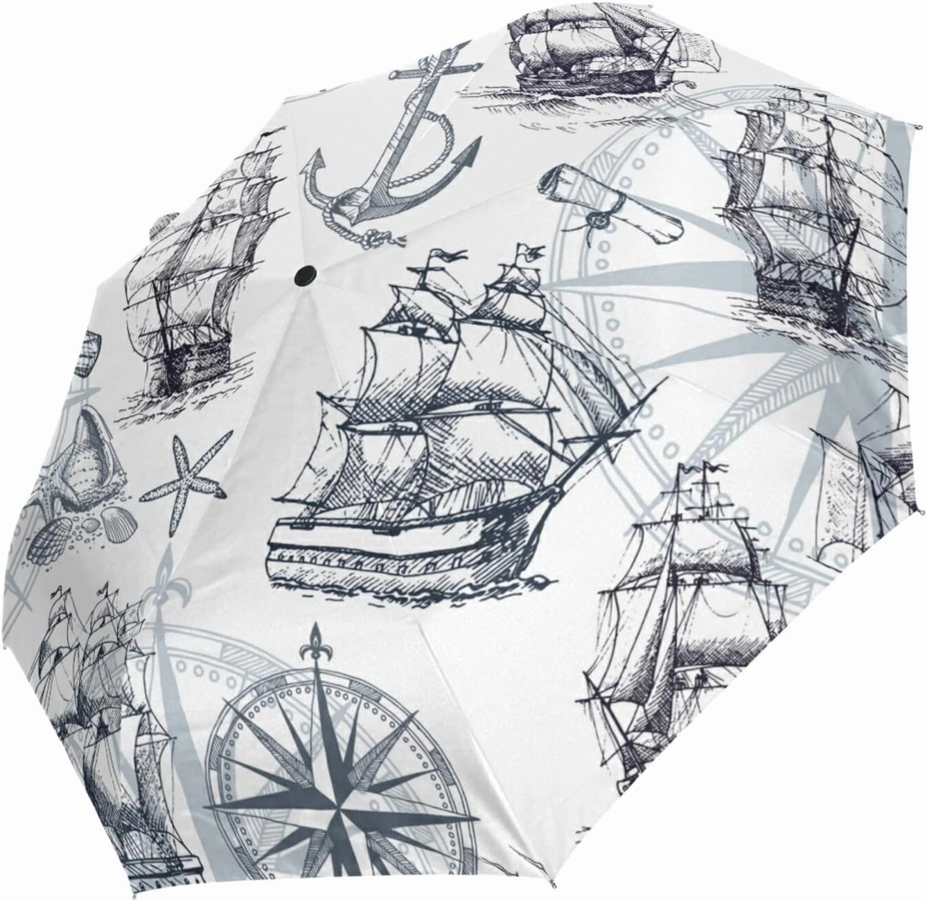 Oyihfvs Automatic Windproof Waterproof Umbrella, Folding Umbrella Reinforced Portable Automatic Compact Anti-UV Sun rain Auto Open/Close