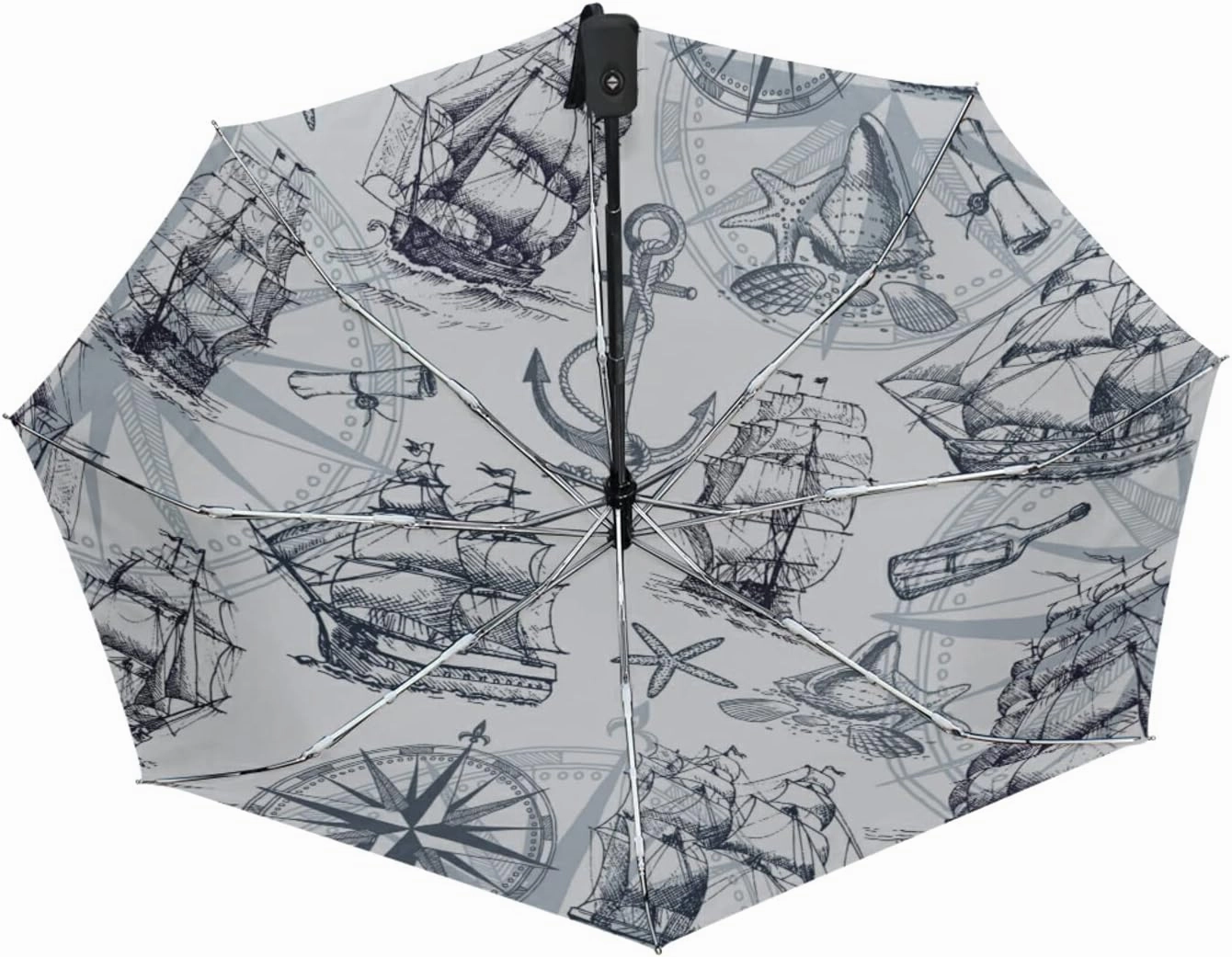 Oyihfvs Automatic Windproof Waterproof Umbrella, Folding Umbrella Reinforced Portable Automatic Compact Anti-UV Sun rain Auto Open/Close