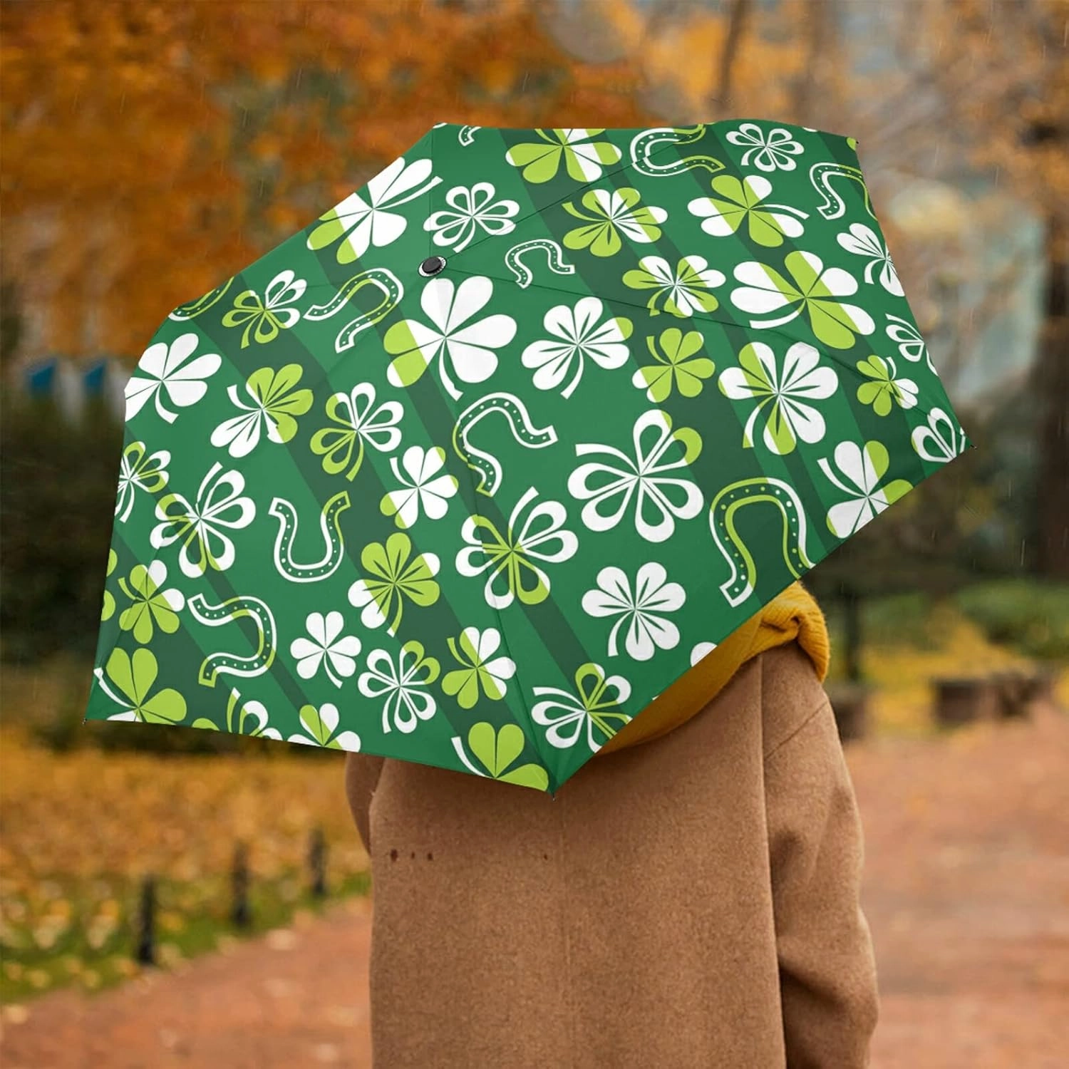 Oyihfvs Automatic Windproof Waterproof Umbrella, Folding Umbrella Reinforced Portable Compact UV Protection Sun rain Auto Open/Close