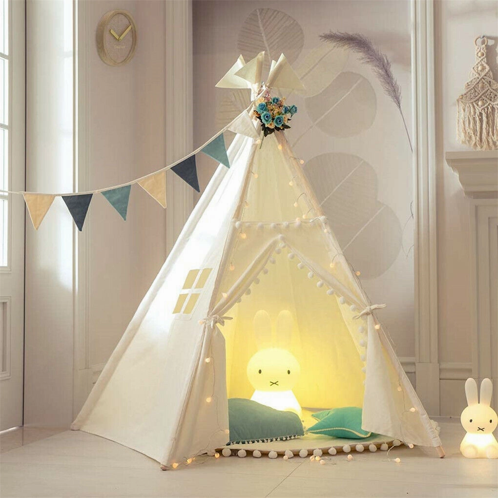 P&P Foldable Teepee Tent   Mat Boho Tent Childrens Wigwam Play Tent for Kids