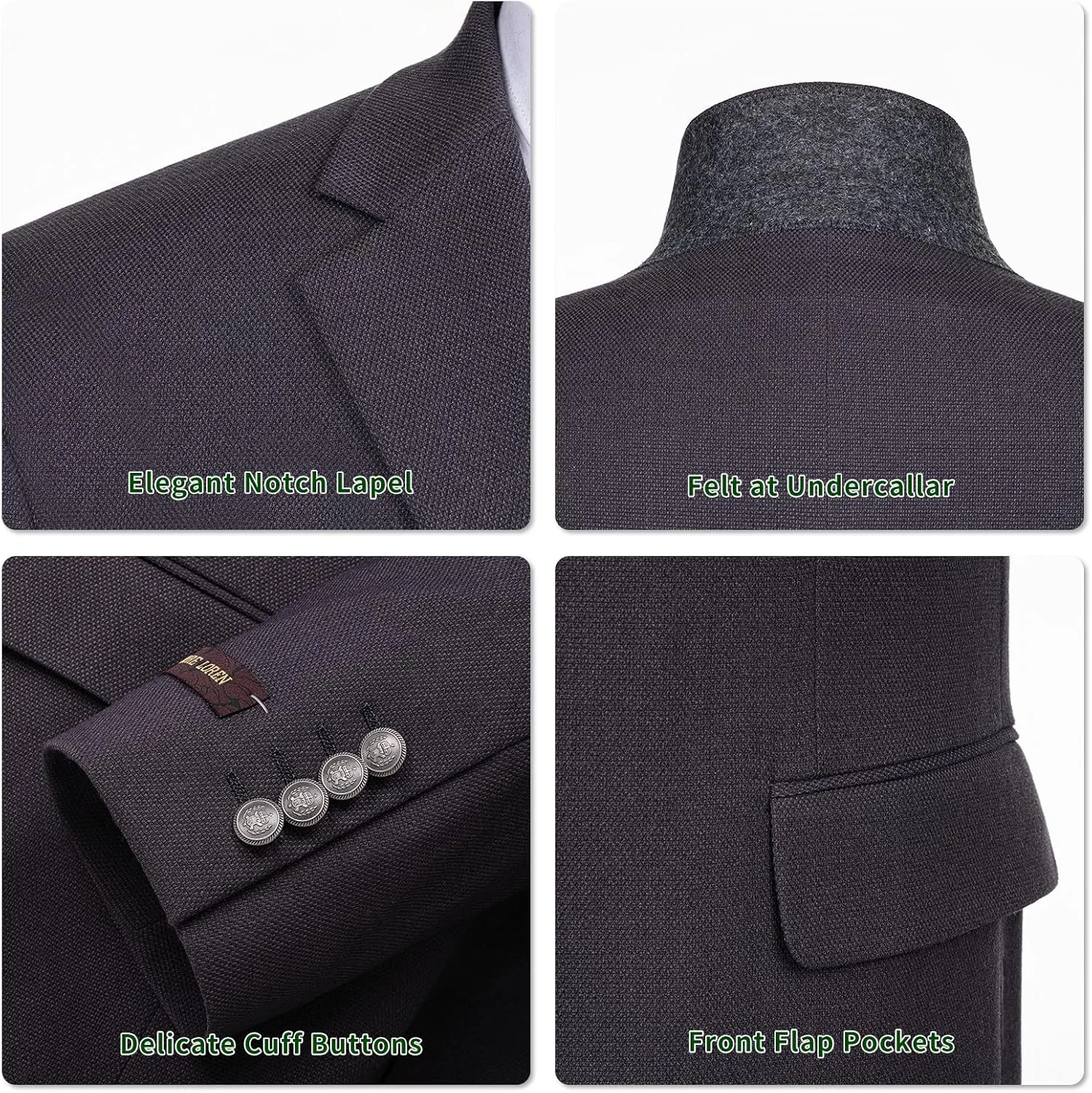P&L Men's Sport Coat Classic Fit Blazer for Men Lightweight 2 Button Stretch Jacket in Solid & Plaid for Business & Casual