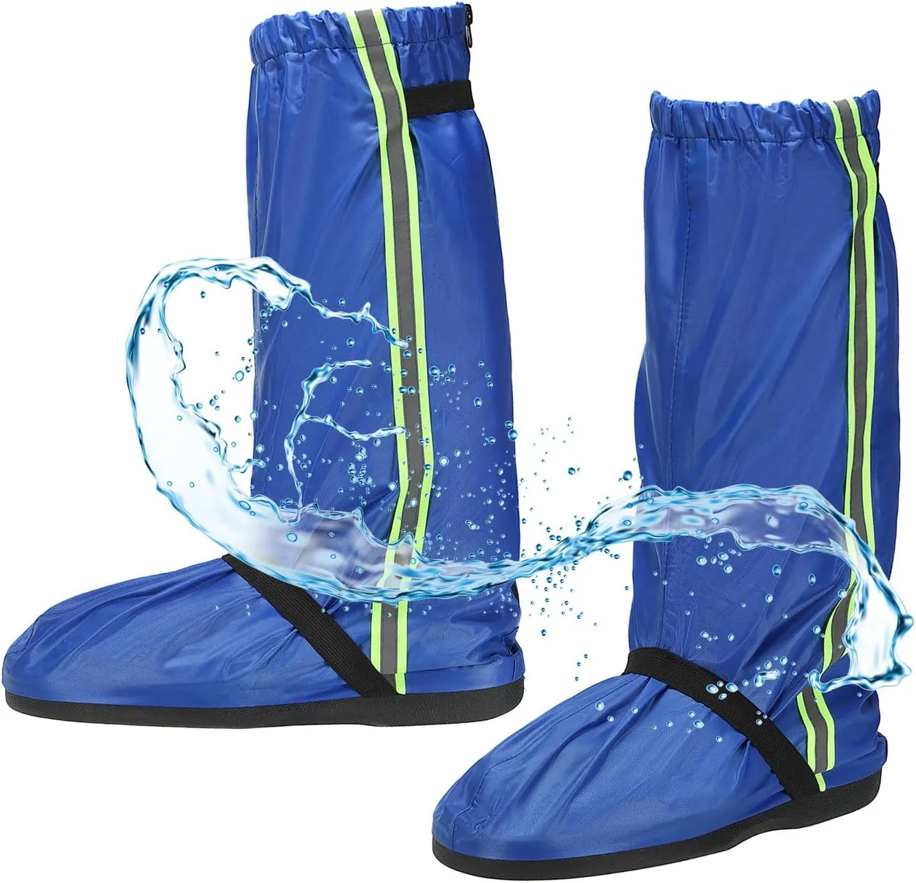 PATIKIL Waterproof Shoe Covers, Reusable Non-slip Zipper Rain Shoe Cover Snow Boot Covers