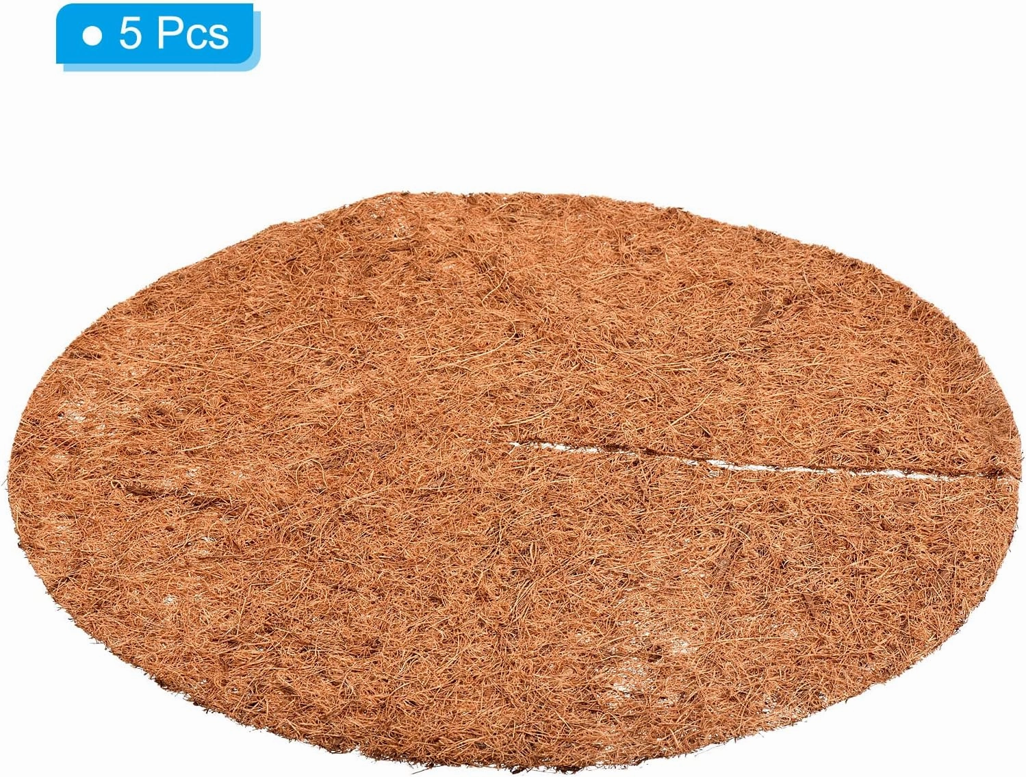 PATIKIL Coconut Fiber Mulch Ring Mat 16 Inch, 5 Pack Y Coco Coir Tree Protector Root Soil Cover for Indoor Outdoor Potted Plants
