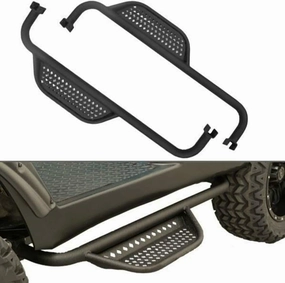 Performance Plus Carts MadJax MJFX Club Car Precedent Golf Cart Armor Nerf Bar Drop Down Side Step and Mounting Kit | Black Matte Texture | Compatible with 2004-Up Models