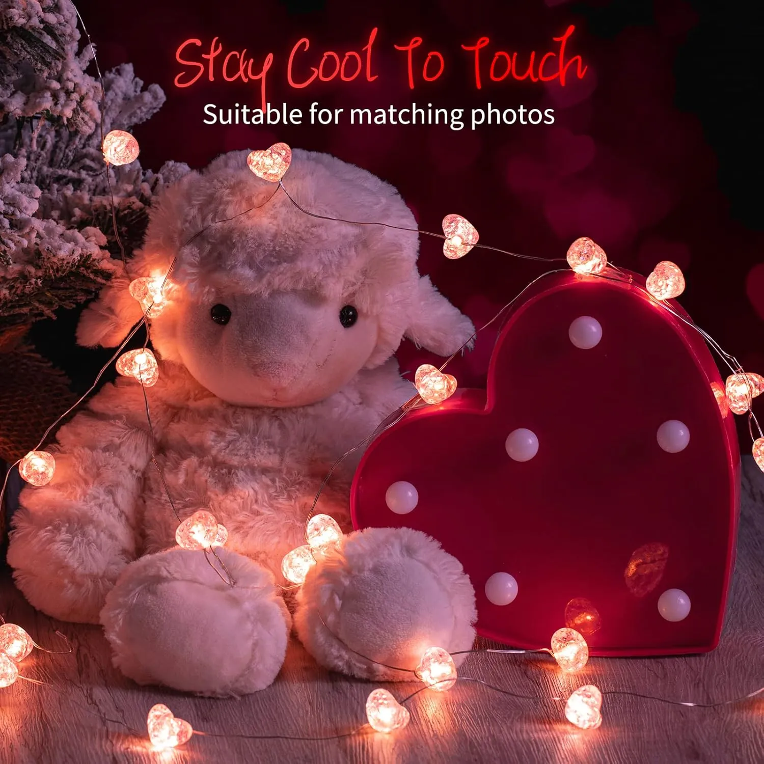 Pink Heart Fairy Lights
