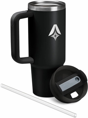Pittman Outdoors 40oz. Hydration Tumbler with Comfort Soft Handle, Black - Vacuum Insulated Travel Coffee and Drink Mug