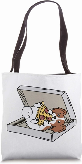 Pizza Papillon Dog Tote Bag
