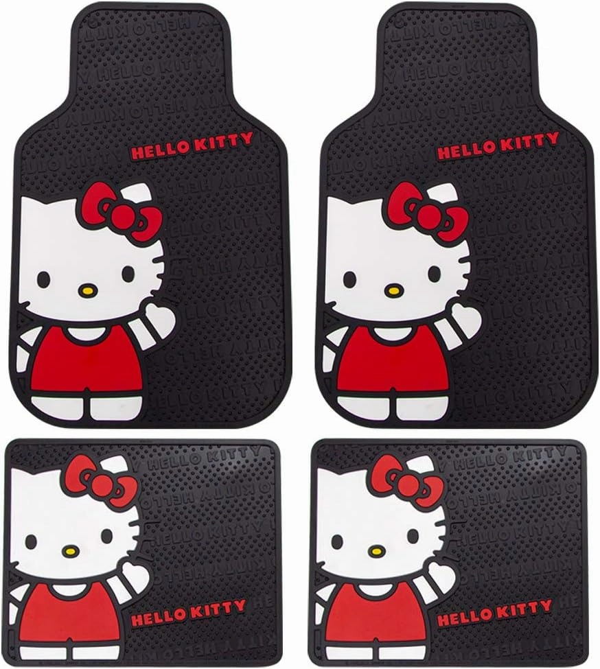 Plasticolor Hello Kitty Sanrio Waving Front & Rear Car Truck SUV Seat Rubber Floor Mats