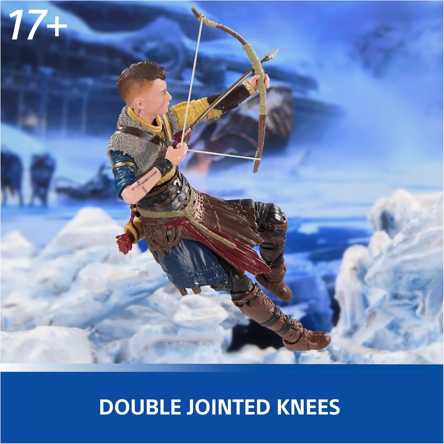 PlayStation God of War Ragnarok, 6” Atreus Action Figure with 4 Accessories, The Shapes Collection, for PS5 Fans & Collectors Ages 17 