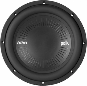 Polk Audio MM1042 DVC MM1 Series 10" Marine & Car Subwoofer - 900W, 28-200Hz Frequency Response, Dual 4-Ohm Voice Coils, Titanium-Plated Woofer Cone, Compact Subwoofer for Deep, Powerful Bass