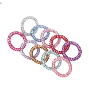 Ponytail Holder Hair Tie 10Pcs Large Mermaid Phone Cord Hair Ring Women'S Traceless Phone Ring Thick Traceless Bracelet Hair Accessories