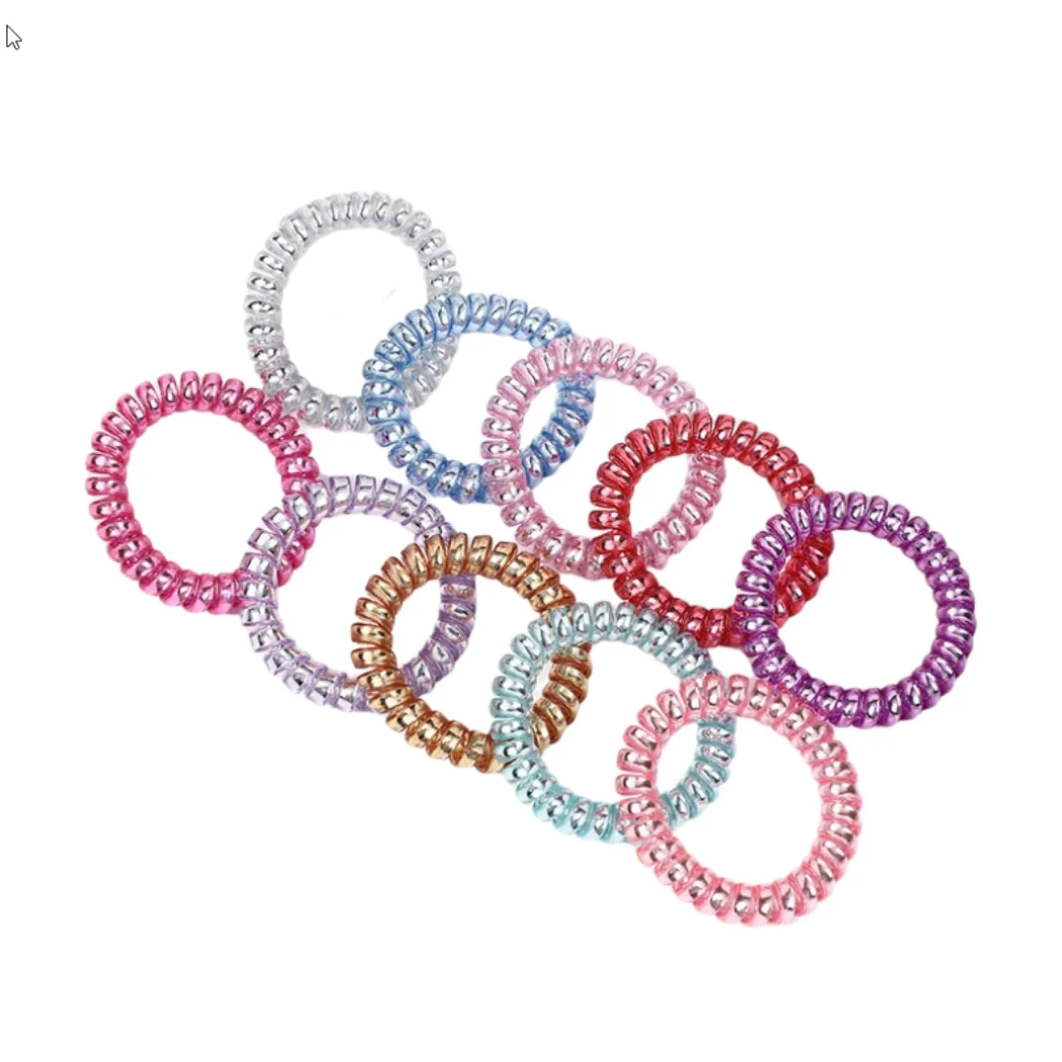 Ponytail Holder Hair Tie 10Pcs Large Mermaid Phone Cord Hair Ring Women'S Traceless Phone Ring Thick Traceless Bracelet Hair Accessories