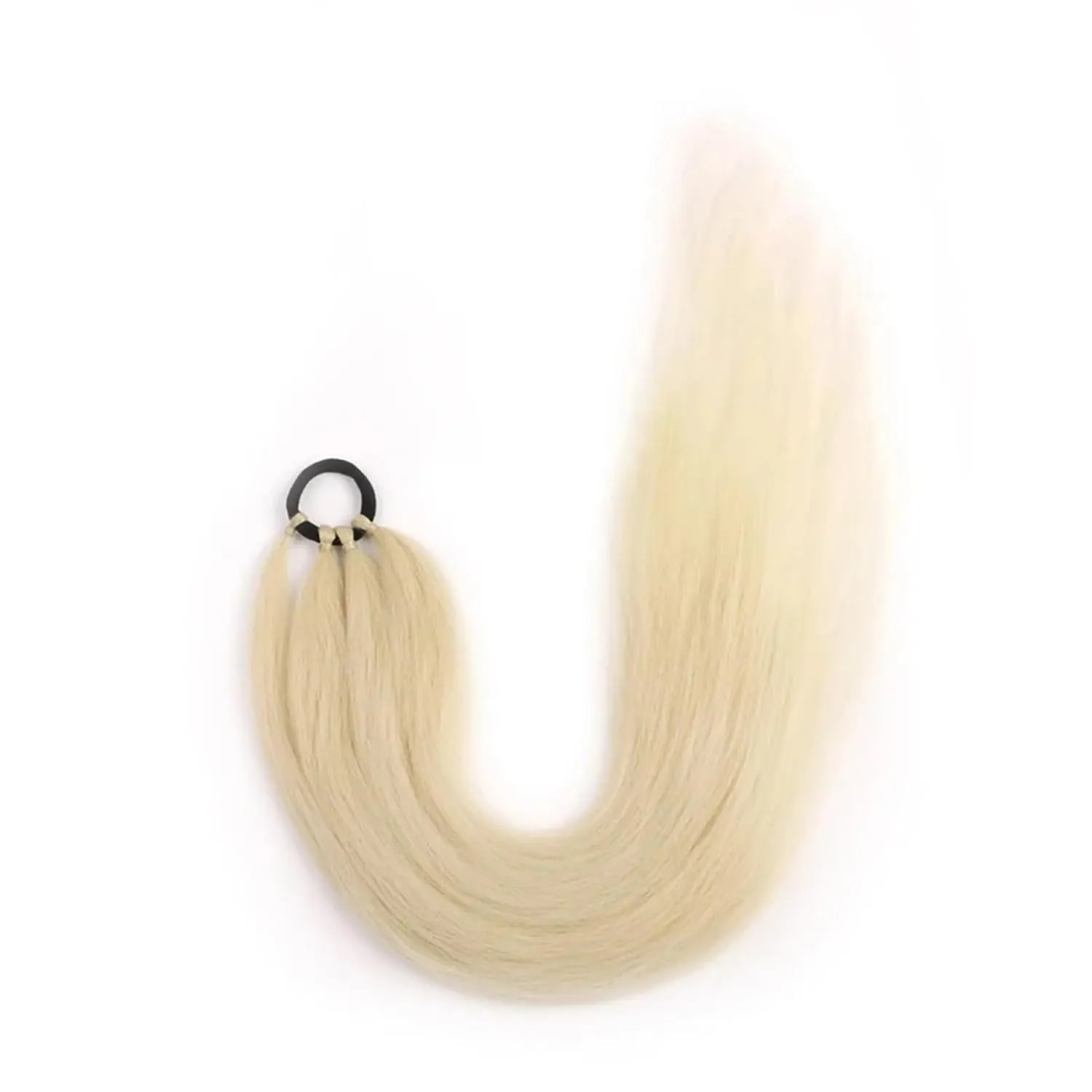 Ponytailtail Extensions Synthetic Boxing Braids 26 Inch Brown Wrap Around Chignon Tail With Rubber Band Hair Ring Ombre Braid