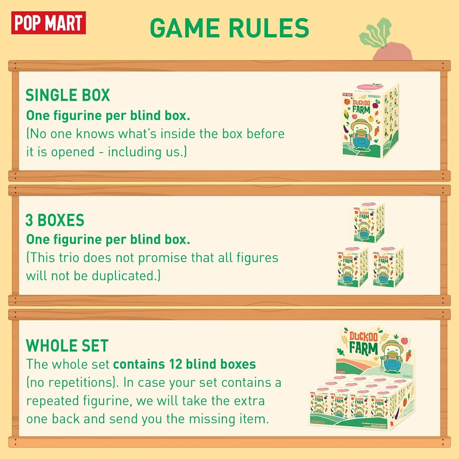 POP MART DUCKOO Farm Blind Box Figures, Random Design Box Toys for Modern Home Decor, Collectible Toy Set for Desk Accessories 1PC