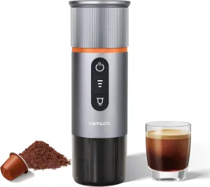 Portable Espresso Coffee Maker: 12V Mini Electric Travel Expresso Machine - Automatic Compatible with NS Capsule Machines - for Car Hiking Camping