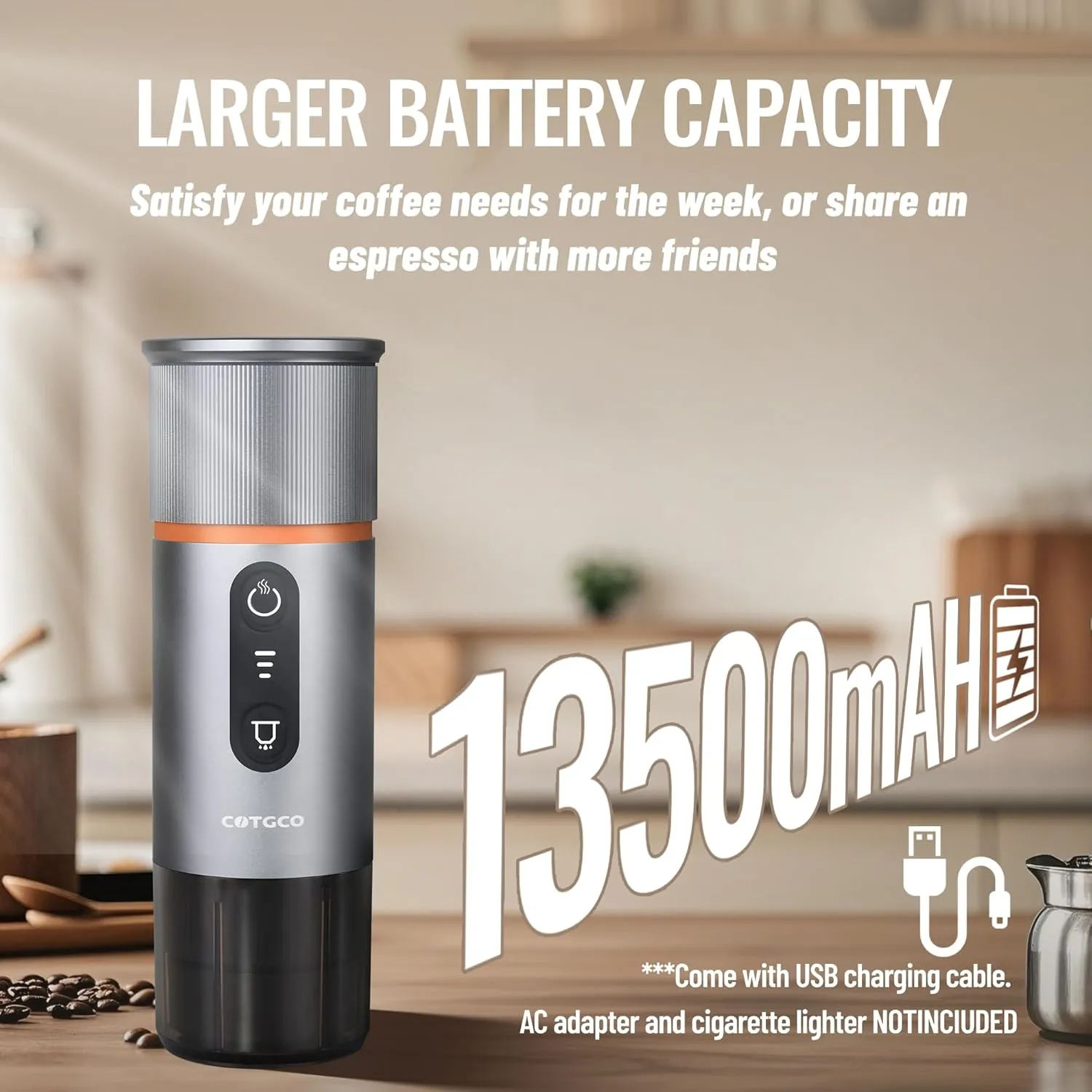Portable Espresso Coffee Maker: 12V Mini Electric Travel Expresso Machine - Automatic Compatible with NS Capsule Machines - for Car Hiking Camping