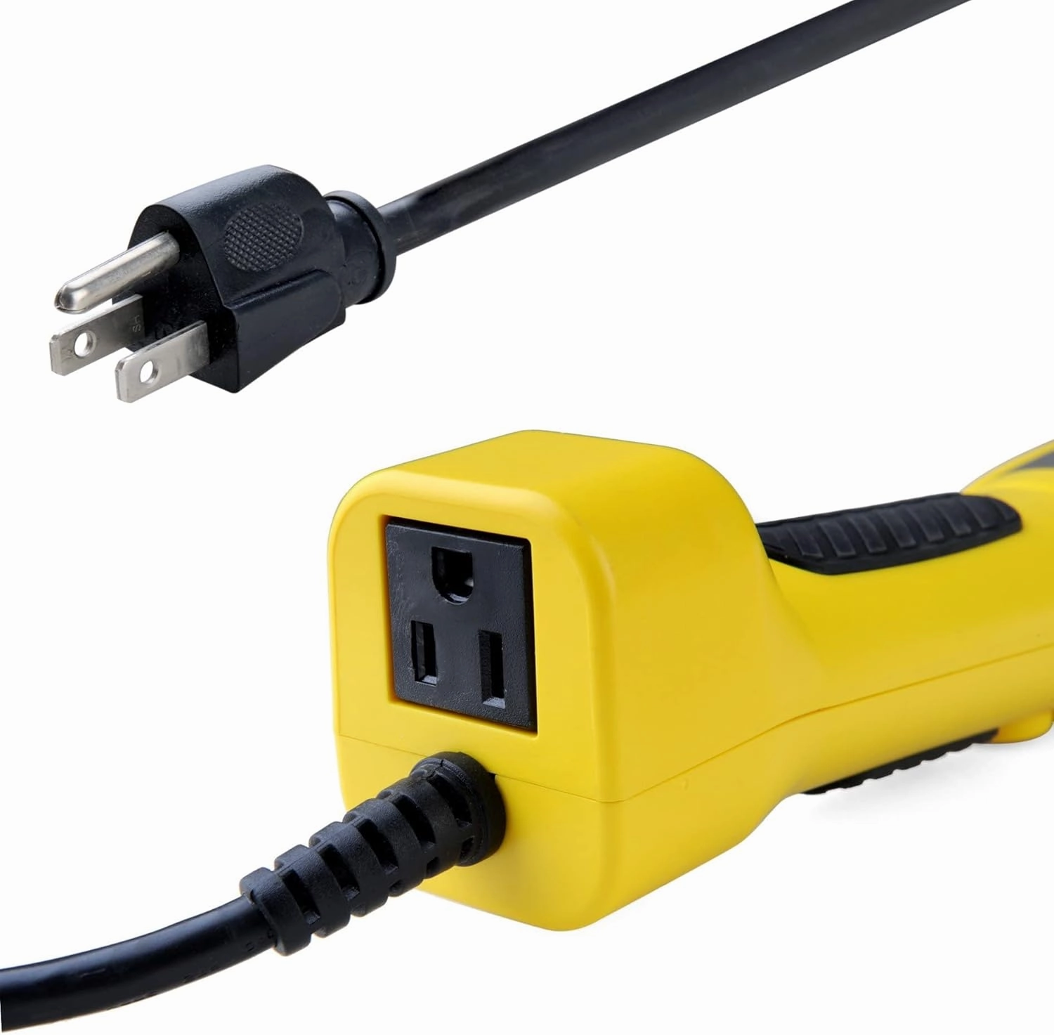 Portable Corded LED Work Light with Outlet in Handle, COB LED, 1600 Lumen 6ft 116AWG 3C SJTW Cord Handheld Outdoor Work Light, Magnetic on Back