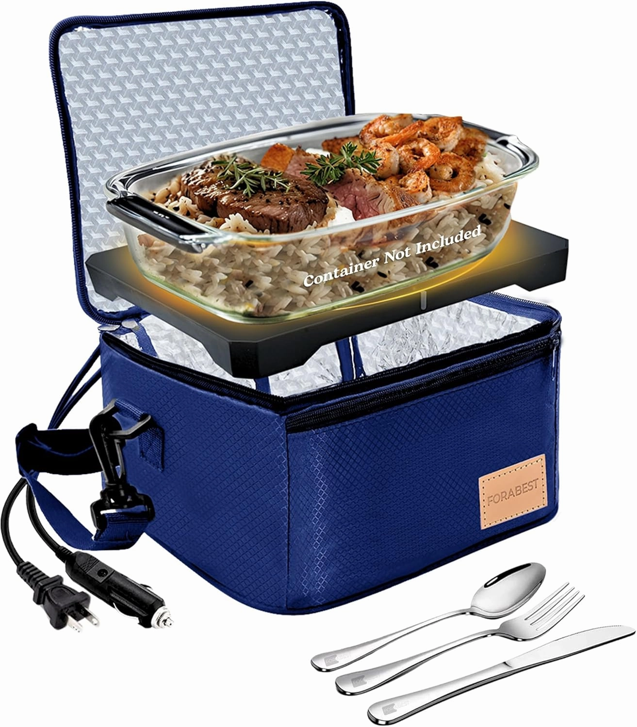 Portable Oven & Food Warmer Electric Lunch Box Food Heater 12/24/110/220V for Car, Truck, Office, Travel & Home,Mini Portable Microwave Lunch Heater for Work, Compact Portable Food Warmer Lunch Box