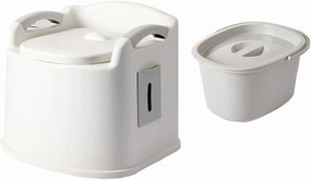 Portable Toilet Simple Mobile Toilet, Household Squatting Chair for Elderly and Pregnant Women, Portable Camping Toilet with Armrests (Color :, Size : Style 2) (White Style 1)