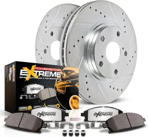 Power Stop Brake Kit For 2010-2022 Lexus GX460 Toyota 4Runner - Front Z36 Truck & Tow Brake Kit with Carbon Fiber Ceramic Brake Pads and Drilled and Slotted Brake Rotors Replacement, K5873-36