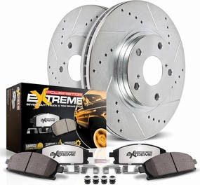 Power Stop Brake Kit For 2007-2017 Jeep Wrangler - Front Z36 Truck & Tow Brake Kit, Carbon Fiber Ceramic Brake Pads and Drilled and Slotted Rotors Replacement, K3097-36