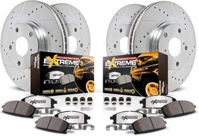 Power Stop K5805-36 Front and Rear Z36 Truck & Tow Brake Kit, Carbon Fiber Ceramic Brake Pads and Drilled/Slotted Brake Rotors For Toyota FJ Cruiser 2010-2014 [Model Specific]