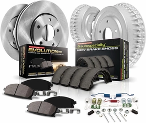 Power Stop KOE15220DK Autospecialty Front and Rear Replacement Brake Kit-OE Brake Drums & Ceramic Brake Pads For Pontiac Vibe 2003-2008, Toyota Matrix 2003-2008 [Model Specific]