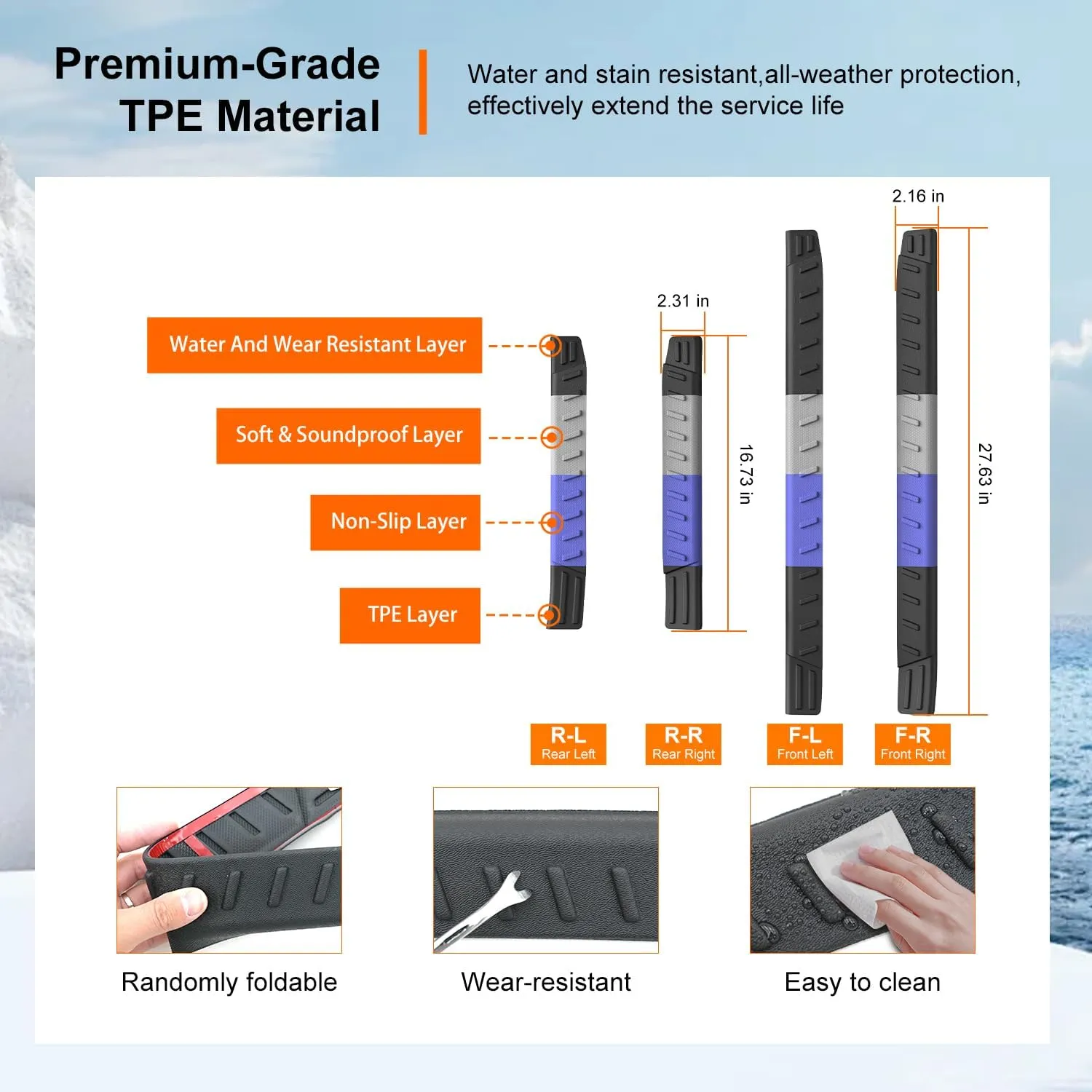 powoq Door Sill Protector Compatible with 2022-2025 Nissan Pathfinder Car Door Sill Guard TPE 4Pcs Car Threshold Protector Replacement for 2022 2023 2024 2025 Nissan Pathfinder Accessories