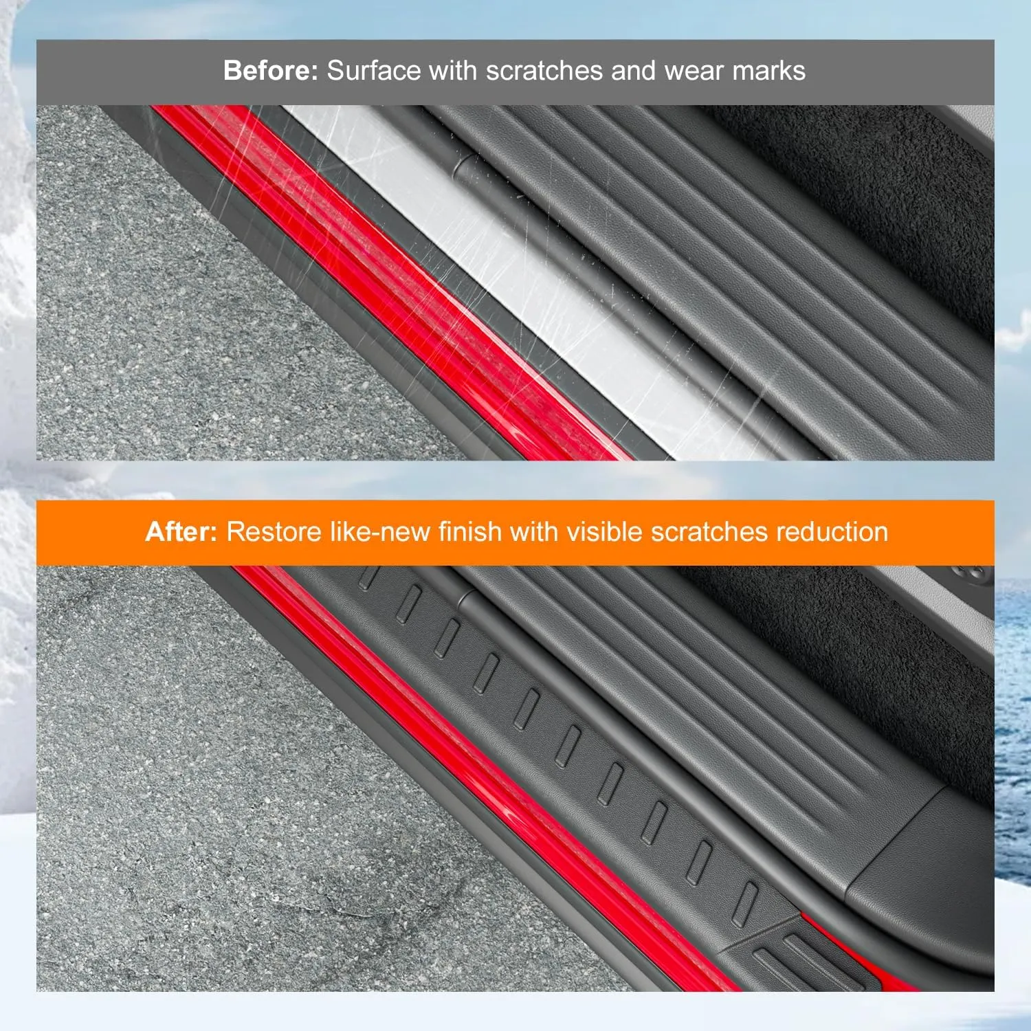 powoq Door Sill Protector Compatible with 2022-2025 Nissan Pathfinder Car Door Sill Guard TPE 4Pcs Car Threshold Protector Replacement for 2022 2023 2024 2025 Nissan Pathfinder Accessories