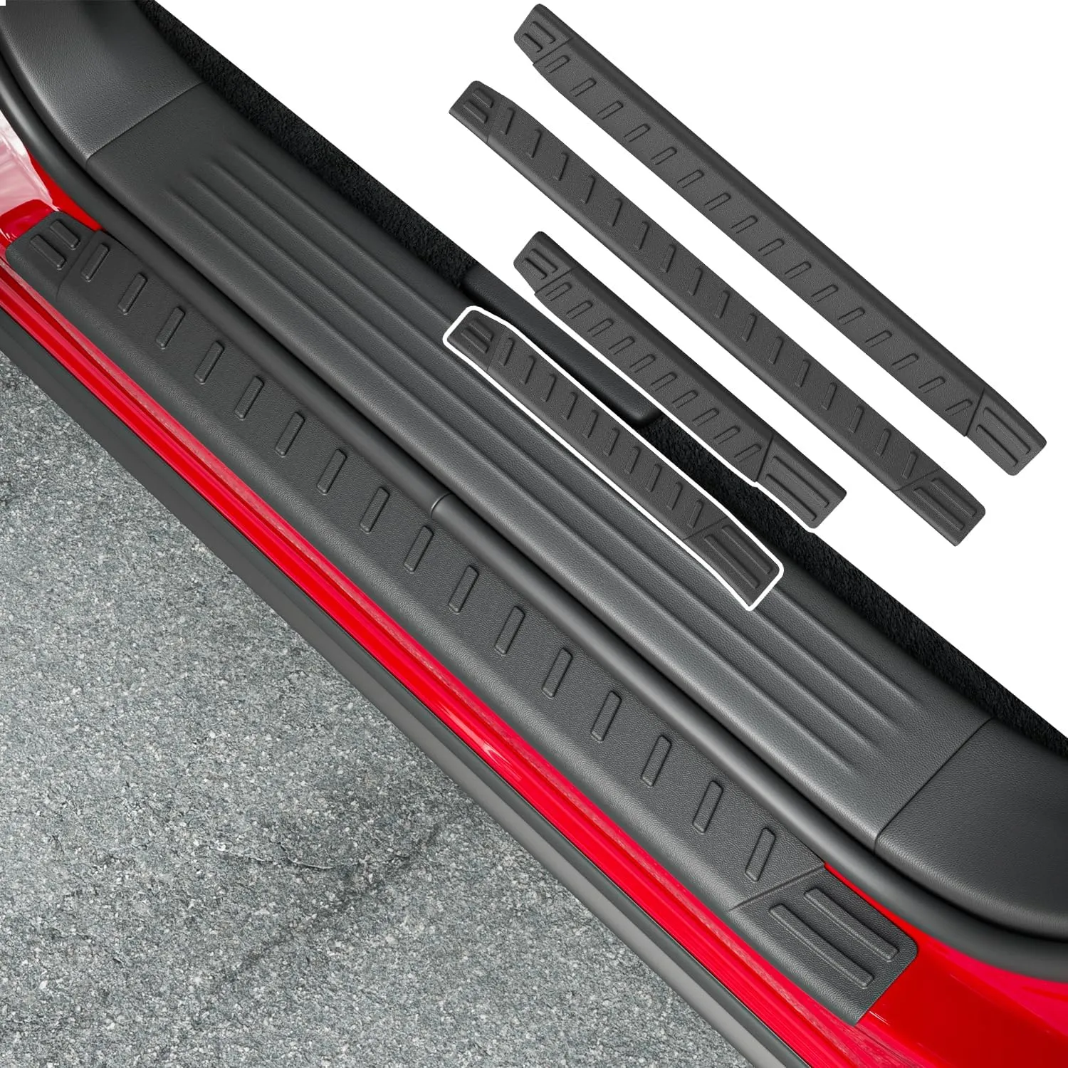 powoq Door Sill Protector Compatible with 2022-2025 Nissan Pathfinder Car Door Sill Guard TPE 4Pcs Car Threshold Protector Replacement for 2022 2023 2024 2025 Nissan Pathfinder Accessories