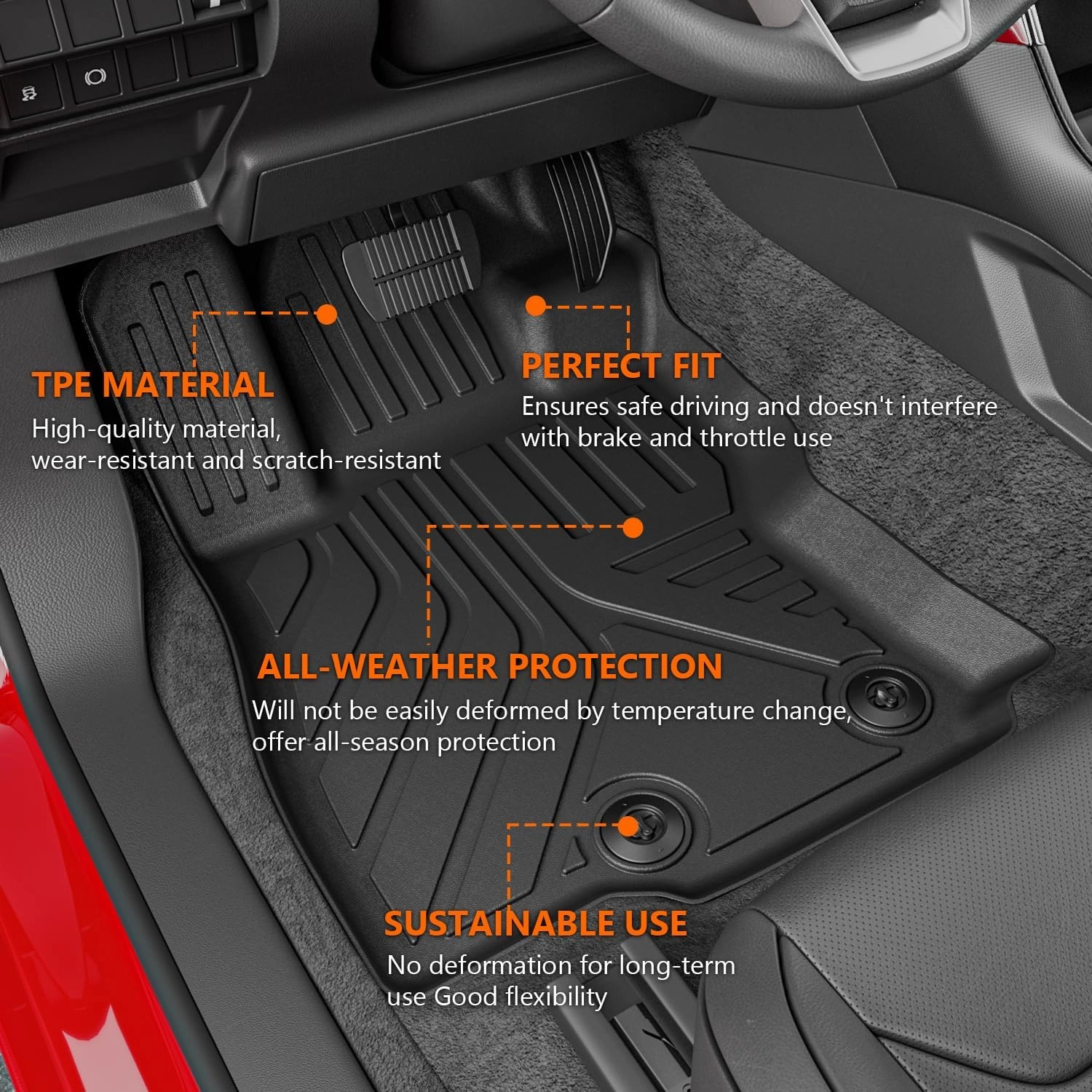 powoq Floor Mat Compatible with 2025 Subaru Forester Cargo Mat NO Hybrid TPE Cargo Liner Floor Liner Back Seat Protector Replacement for 2025 Subaru Forester Accessories