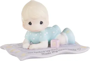 Precious Moments 193003 You Looked Up and Made My Heart Smile Baby On Blanket Bisque Porcelain Figurine