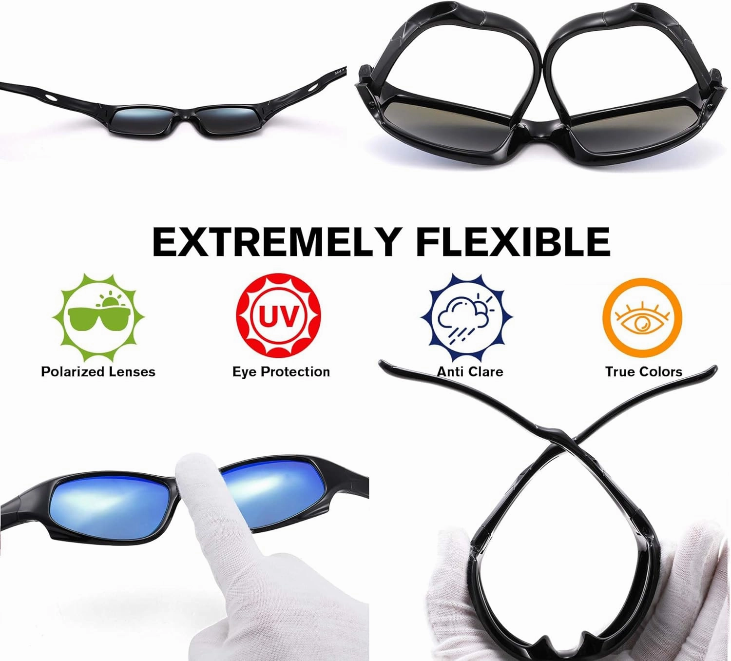 Pro Acme Kids Sunglasses for Boys Girls, Polarized Sports Youth Sunglasses with Strap for Kids Ages 3-12