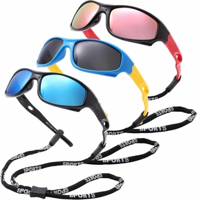 Pro Acme Kids Sunglasses for Boys Girls, Polarized Sports Youth Sunglasses with Strap for Kids Ages 3-12