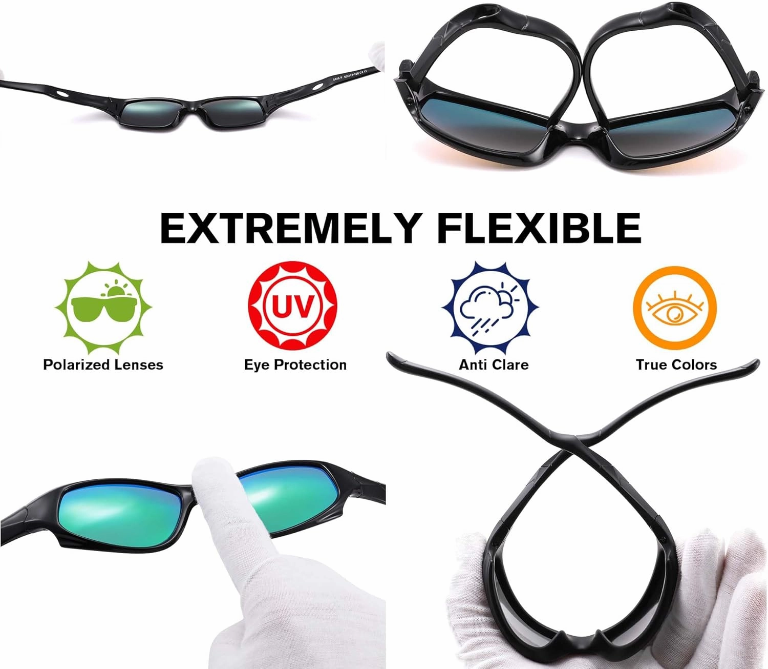 Pro Acme Kids Sunglasses for Boys Girls, Polarized Sports Youth Sunglasses with Strap for Kids Ages 3-12
