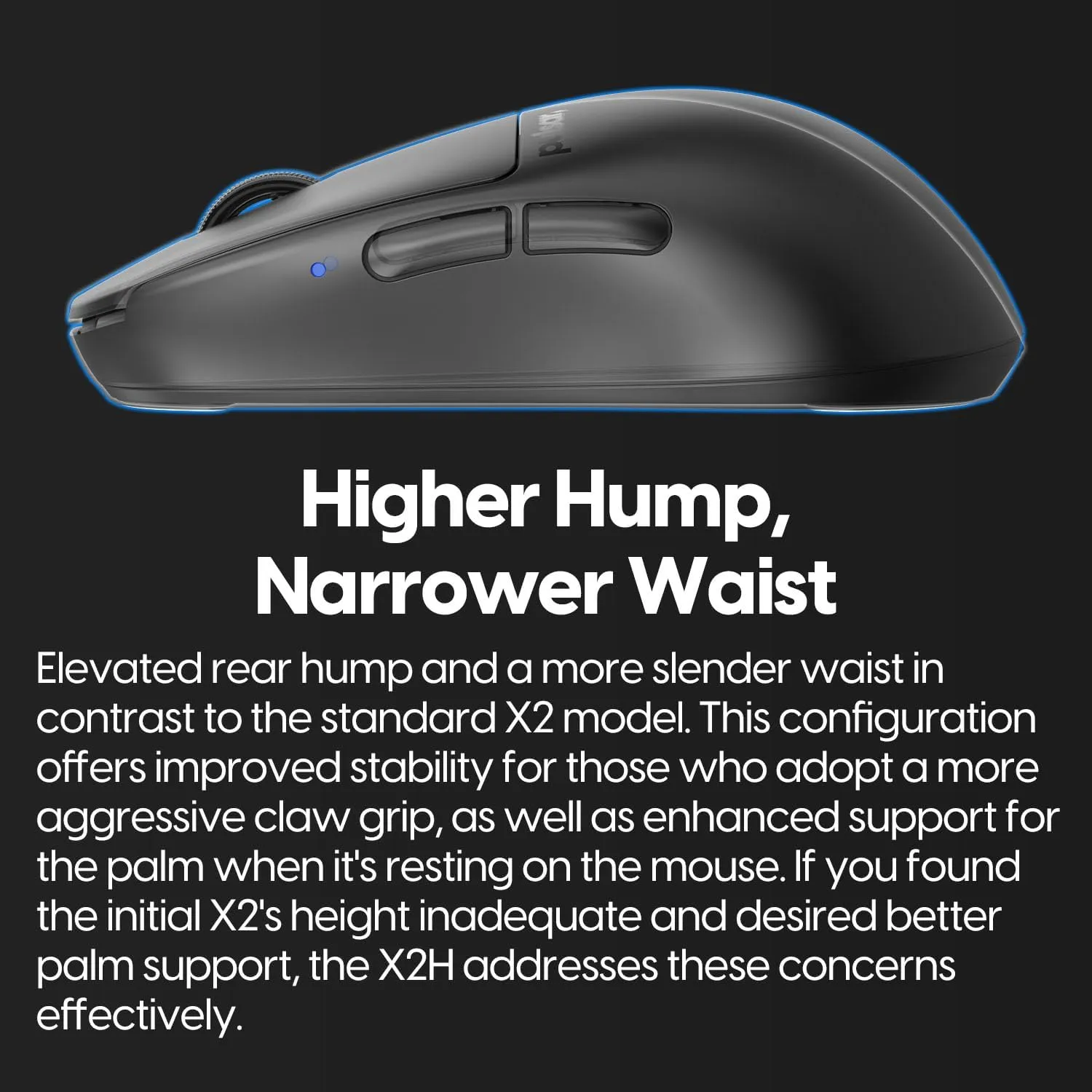 Pulsar Gaming Gears X2H Mini Wireless Gaming Mouse, Ultra Lightweight 1.83 oz (52 g), Symmetrical, Optical Switch, 2.4 Ghz 1 ms, 26000 DPI, PAW3395 Sensor (Mini, Wireless, Black)