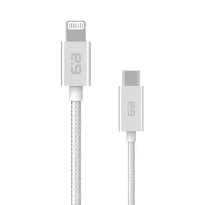 PureGear Braided USB C to Lightning Cable, Apple MFi Certified Charging Data Sync Cable Support Power Delivery & Type C Chargers for iPhone 14,14 Pro, 14 Pro Max,12,11,Xs,XR,X,SE,iPad, White (6 FT)
