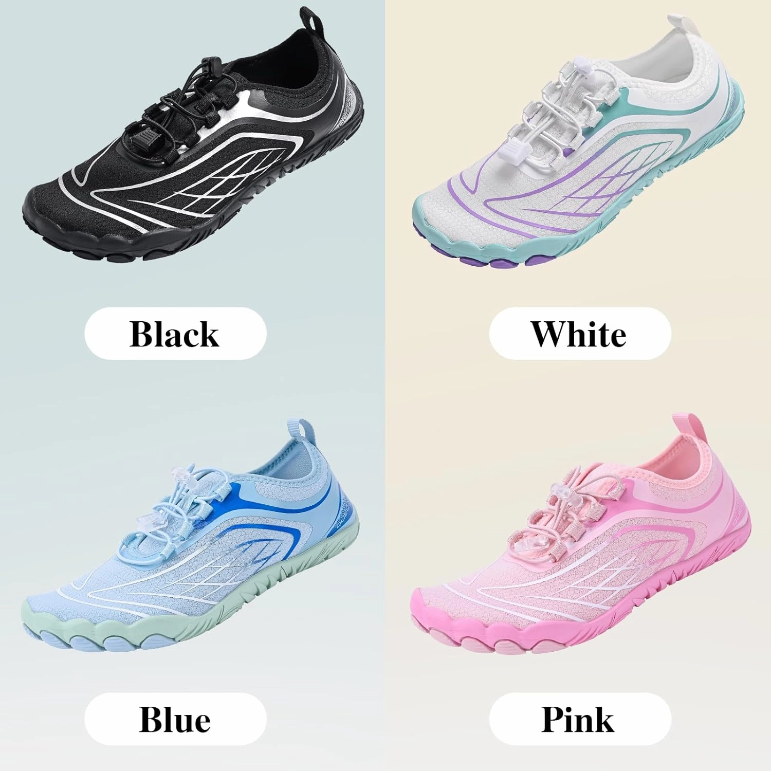 Queday Water Shoes for Women Men Quick Dry Barefoot Shoes Athletic Lightweight Sports Aqua Socks Outdoor Swim Hiking Diving Surf Fishing Walking Kayaking