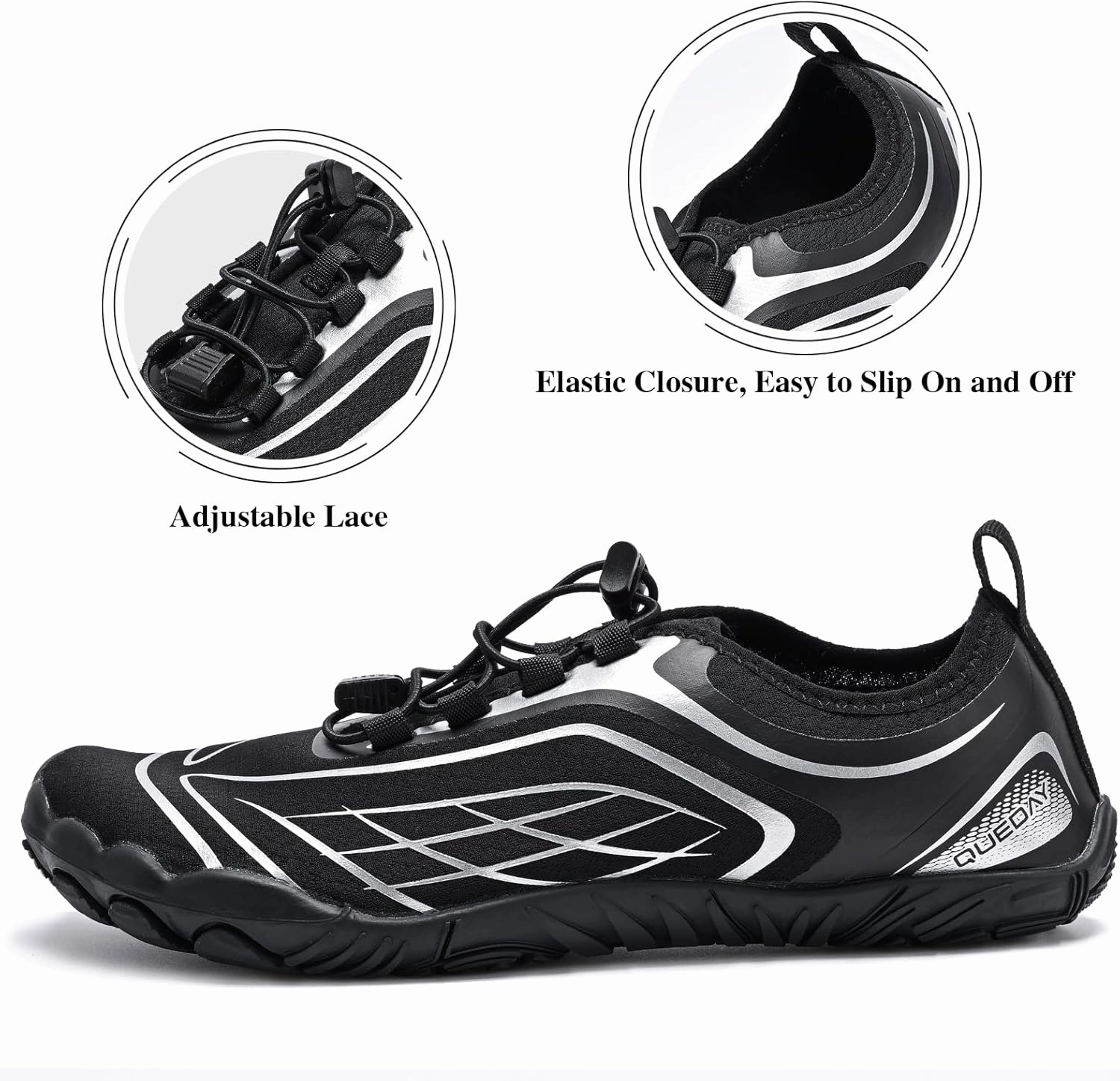 Queday Water Shoes for Women Men Quick Dry Barefoot Shoes Athletic Lightweight Sports Aqua Socks Outdoor Swim Hiking Diving Surf Fishing Walking Kayaking
