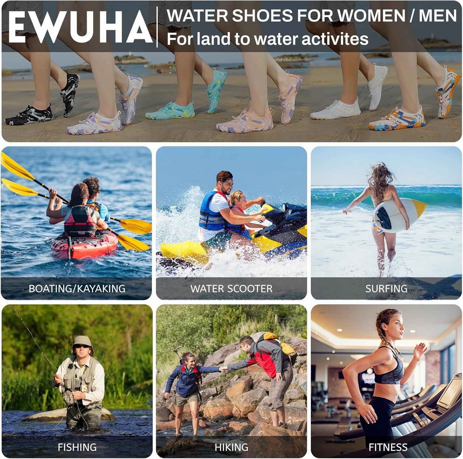 Quick Dry Water Shoes - Barefoot Swim Shoes for Women & Men, Non-Slip Aqua Shoes for Beach, River, Pool & Hiking