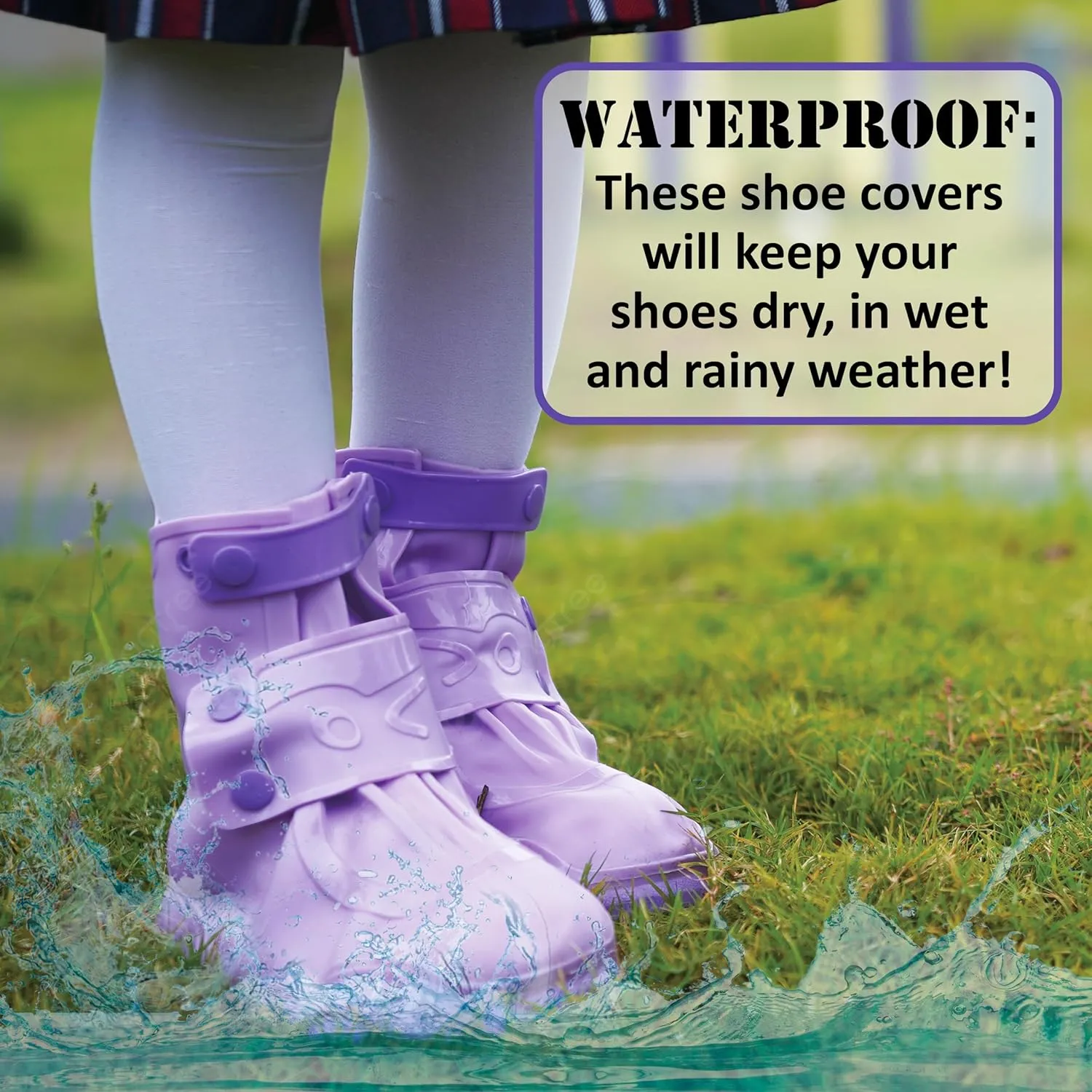 Rain Shoe Covers Kids Waterproof Shoe Cover for Boys Girls Reusable Galoshes Overshoes