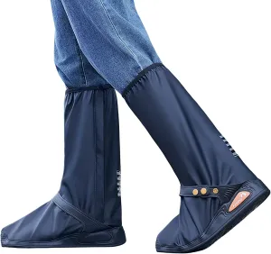 Rain Shoe Covers Waterproof Rain Boot Shoe Cover for Men and Women (Black, XXL)