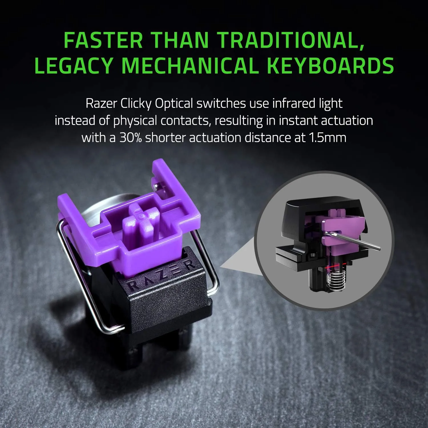 Razer Huntsman Mini 60% Gaming Keyboard: Fast Keyboard Switches - Clicky Optical Switches - Chroma RGB Lighting - PBT Keycaps - Onboard Memory Snap Tap - Black