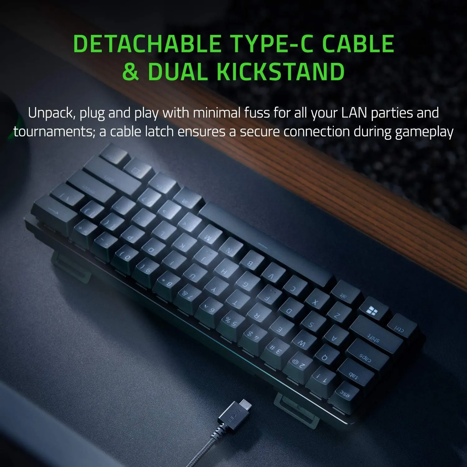Razer Huntsman Mini 60% Gaming Keyboard: Fast Keyboard Switches - Clicky Optical Switches - Chroma RGB Lighting - PBT Keycaps - Onboard Memory Snap Tap - Black