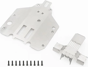 RC Car Upgrade Parts for Feiyue FY03 FY06 FY07 FY08 1/12 RC 2pcs Stainless Steel Chassis Armor and Rear Axle Protector Skid Plate Upgrade Parts
